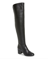 Via Spiga Finlay Black Leather Tall Over The Knee Boots