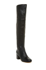 Via Spiga Finlay Black Leather Tall Over The Knee Boots