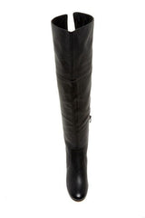 Via Spiga Finlay Black Leather Tall Over The Knee Boots