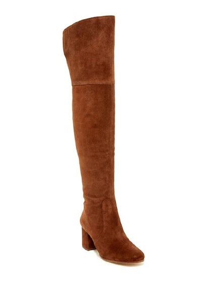 Via Spiga Finlay Brown Suede Leather Over the Knee Boots