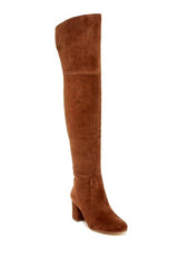 Via Spiga Finlay Brown Suede Leather Over the Knee Boots