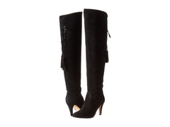 Vince Camuto Cherline Black Suede Leather Over the Knee Boots