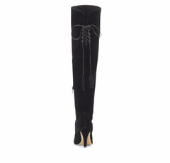 Vince Camuto Cherline Black Suede Leather Over the Knee Boots