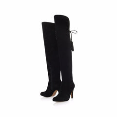 Vince Camuto Cherline Black Suede Leather Over the Knee Boots