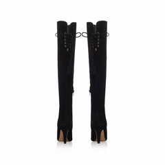 Vince Camuto Cherline Black Suede Leather Over the Knee Boots