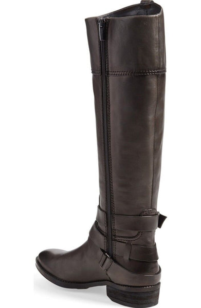 Vince Camuto Grey Leather Tall Riding Boots