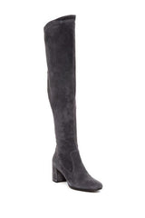 Vince Blythe Grey Suede Leather Over the Knee Boots