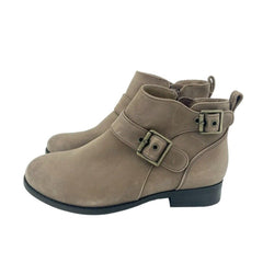 Vionic Logan Round-Toe Buckle Accent Ankle Booties - Store Display