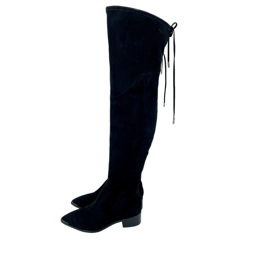 Marc Fisher Black Faux Suede Yuna Over The Knee Boots