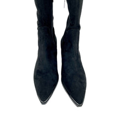Marc Fisher Black Faux Suede Yuna Over The Knee Boots