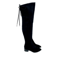 Marc Fisher Black Faux Suede Yuna Over The Knee Boots