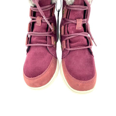 Sorel Explorer Joan Faux Fur Dark Red Suede Leather Winter Boots
