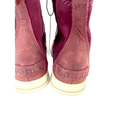 Sorel Explorer Joan Faux Fur Dark Red Suede Leather Winter Boots