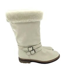 Timberland Riley Flair Pull On Fur Lining Cream Leather Boots - Defect