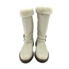 Timberland Riley Flair Pull On Fur Lining Cream Leather Boots - Defect
