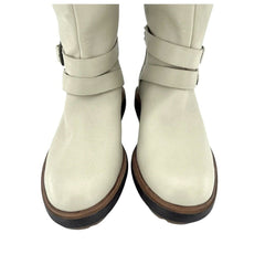 Timberland Riley Flair Pull On Fur Lining Cream Leather Boots - Defect