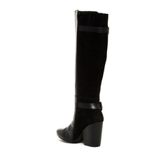 Catherine Malandrino Black Leather Suede Biker Boots