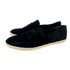 Via Spiga Womens Black Suede Leather Slip On Loafers - PRE-OWNED