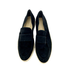 Via Spiga Womens Black Suede Leather Slip On Loafers - PRE-OWNED