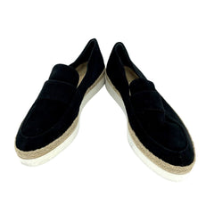Via Spiga Womens Black Suede Leather Slip On Loafers - PRE-OWNED