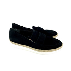 Via Spiga Womens Black Suede Leather Slip On Loafers - PRE-OWNED