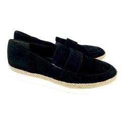Via Spiga Womens Black Suede Leather Slip On Loafers - PRE-OWNED