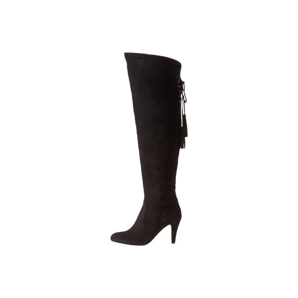 Vince Camuto Cherline Black Suede Leather Over the Knee Boots