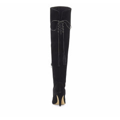 Vince Camuto Cherline Black Suede Leather Over the Knee Boots