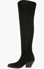 Sam Edelman Julee Black Suede Leather Over the Knee Boots