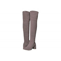 Taryn Rose Catherine Gray Suede Leather Over The Knee Boots