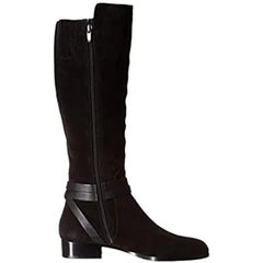 Via Spiga Black Suede Leather Tall Riding Boots
