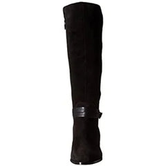 Via Spiga Black Suede Leather Tall Riding Boots
