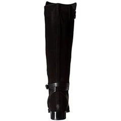 Via Spiga Black Suede Leather Tall Riding Boots